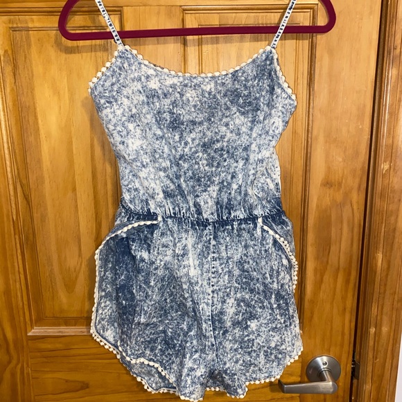 Denim Blue Romper - Picture 1 of 2